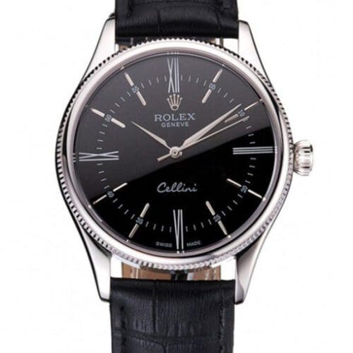 Rolex Cellini 38mm Black Dial REP016804 Super Clone
